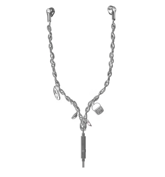 D Wired Earbuds with Silver Charms