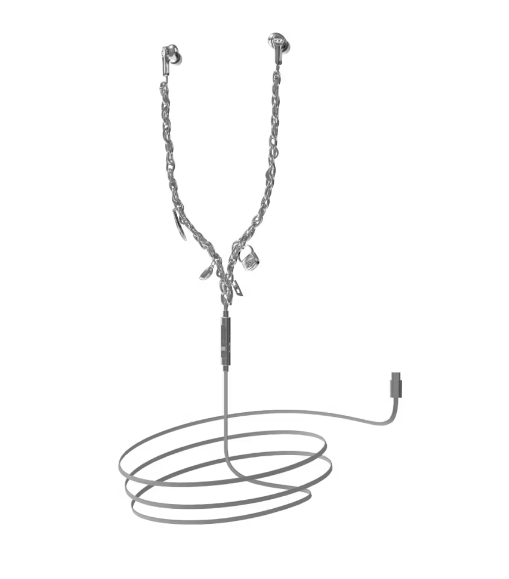 D Wired Earbuds with Silver Charms