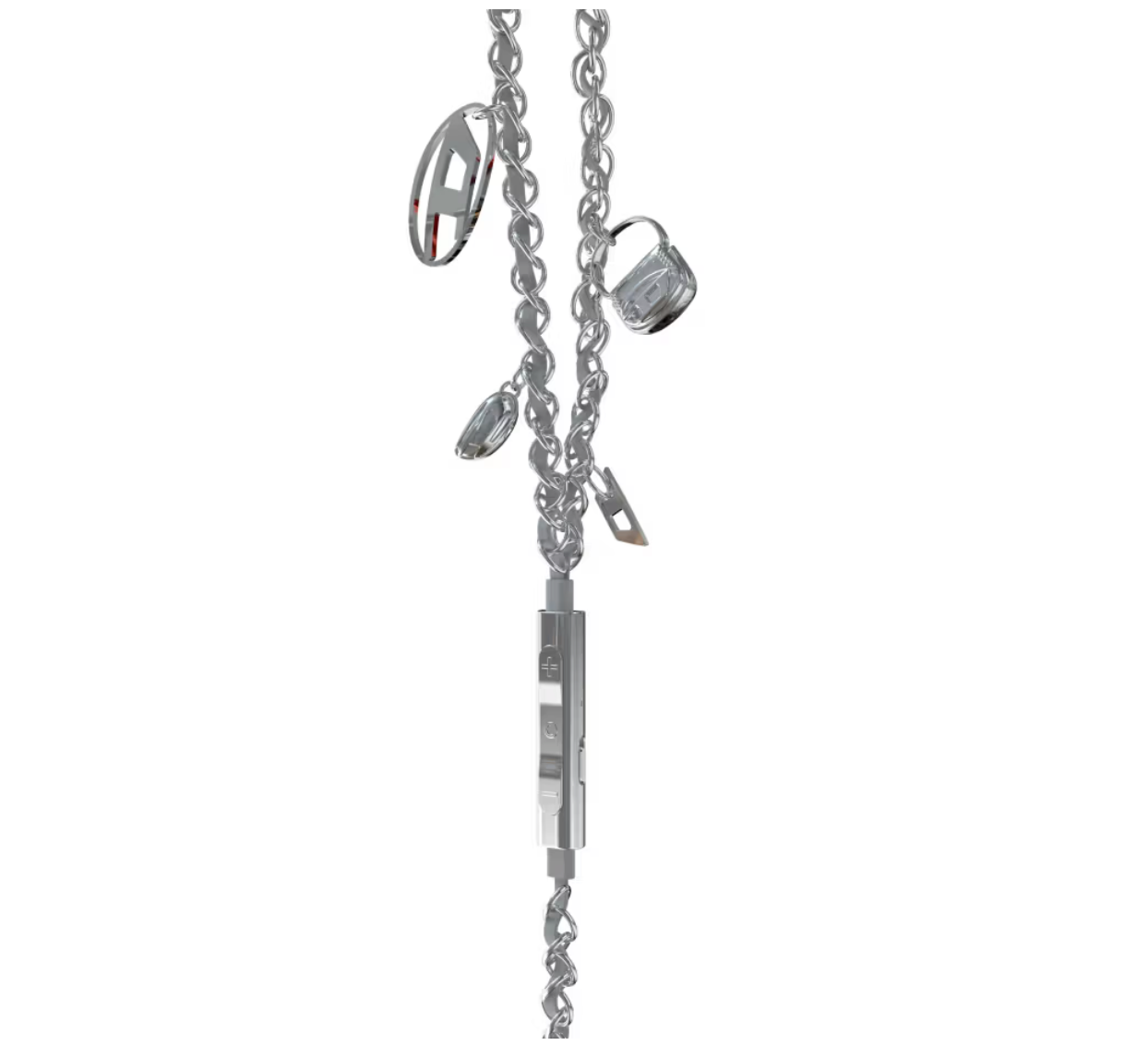 D Wired Earbuds with Silver Charms