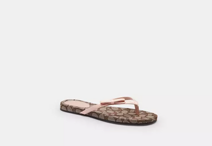 Bow Flip Flop In Signature Jacquard