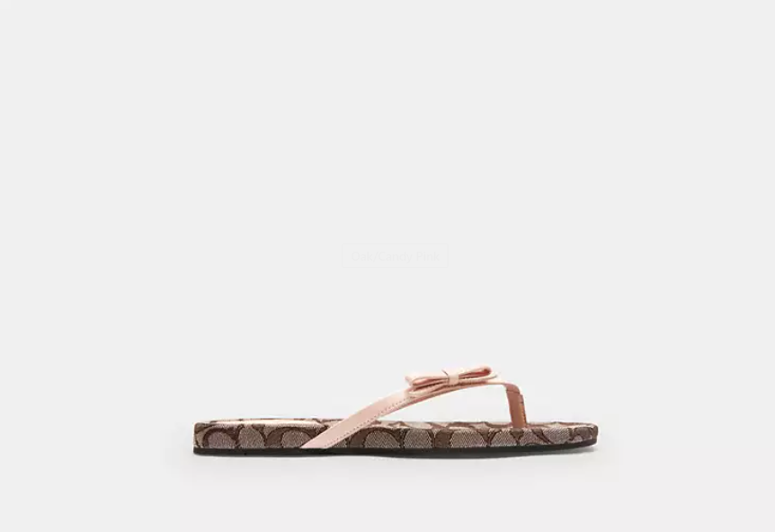 Bow Flip Flop In Signature Jacquard