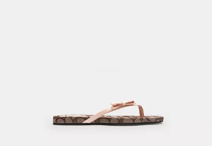 Bow Flip Flop In Signature Jacquard