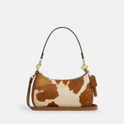 Teri Shoulder Bag in Haircalf with Cow Print